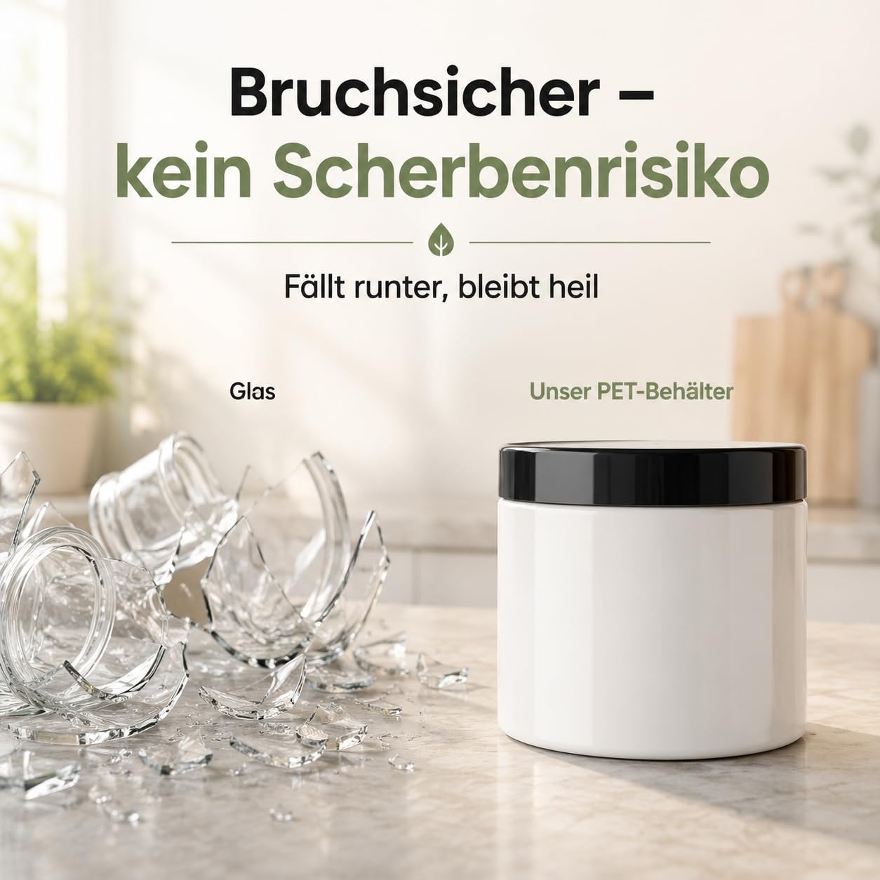 POSH Barattolo ermetico per alimenti, 100 x 500 ml, in PET per uso alimentare, con coperchio a vite, barattoli in plastica bianca con coperchio, per spezie, caffè, tè, erbe, contenitore rotondo