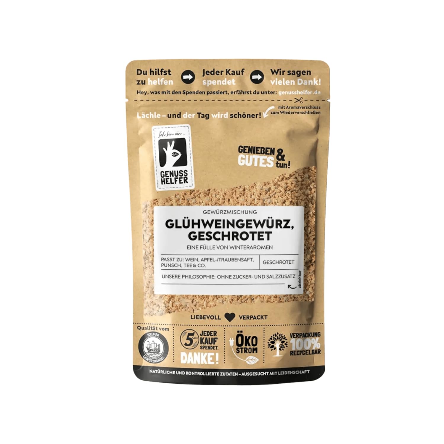 Bremer Gewürzhandel Glühweingewürz, geschrotet, Glühwein selber machen, für Punsch, Bowle, Kinderpunsch & Weihnachtstee, 3 x 100g