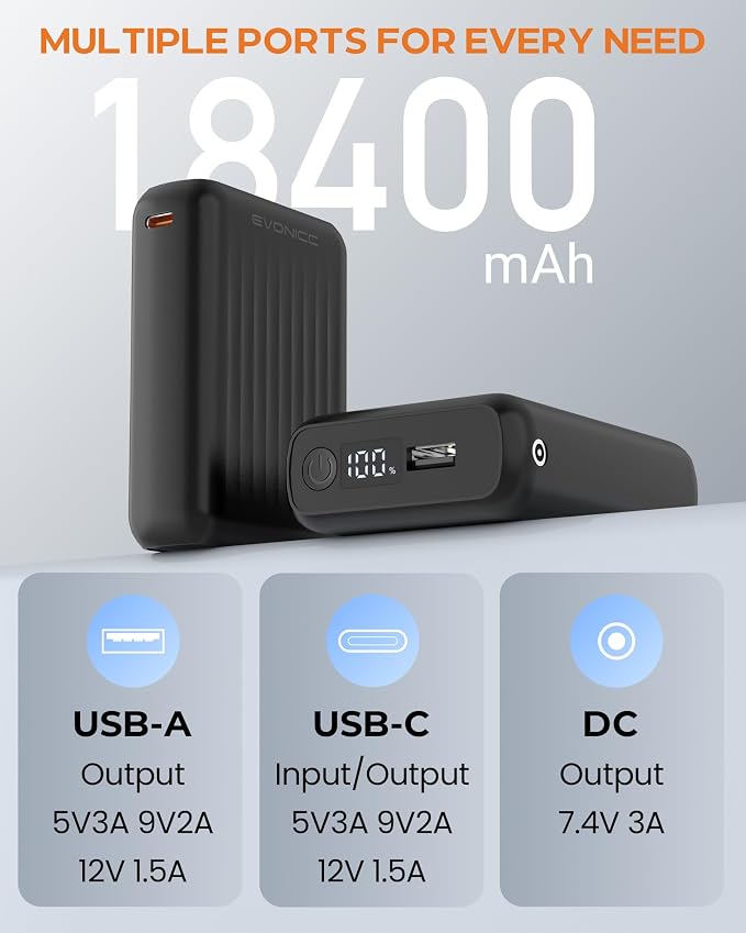 Batería portátil para chaleco térmico 7.4V 18400mAh miniatura 2