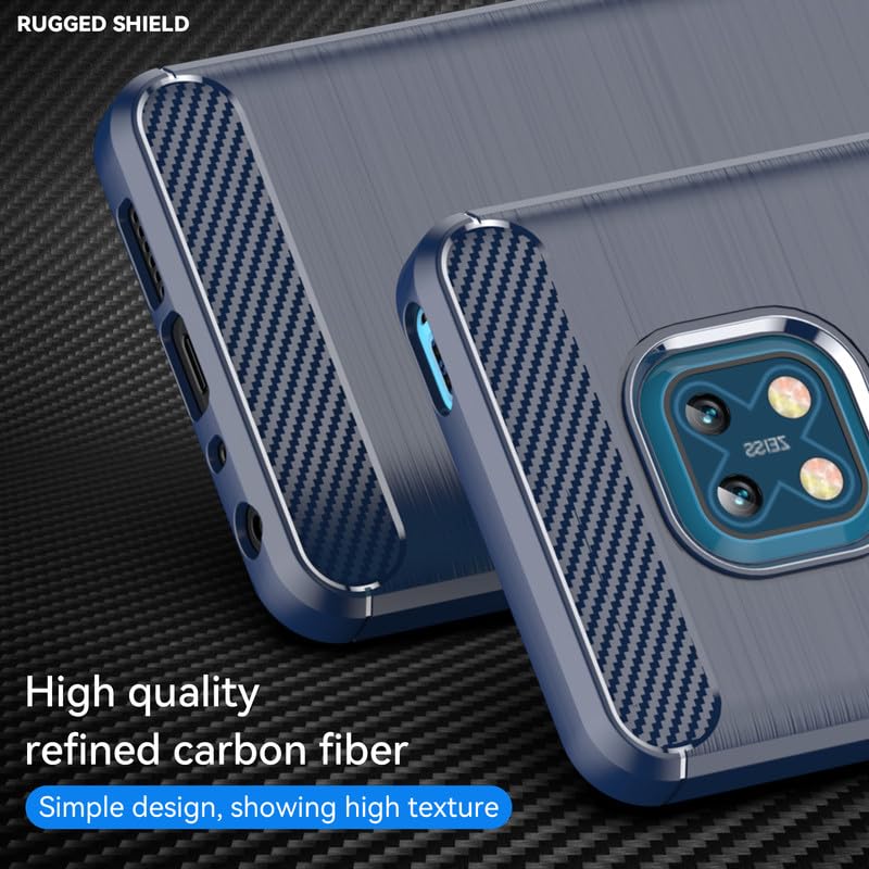 Image of Hybrid Carbon Fiber Back Case for Nokia XR20 (Blue)