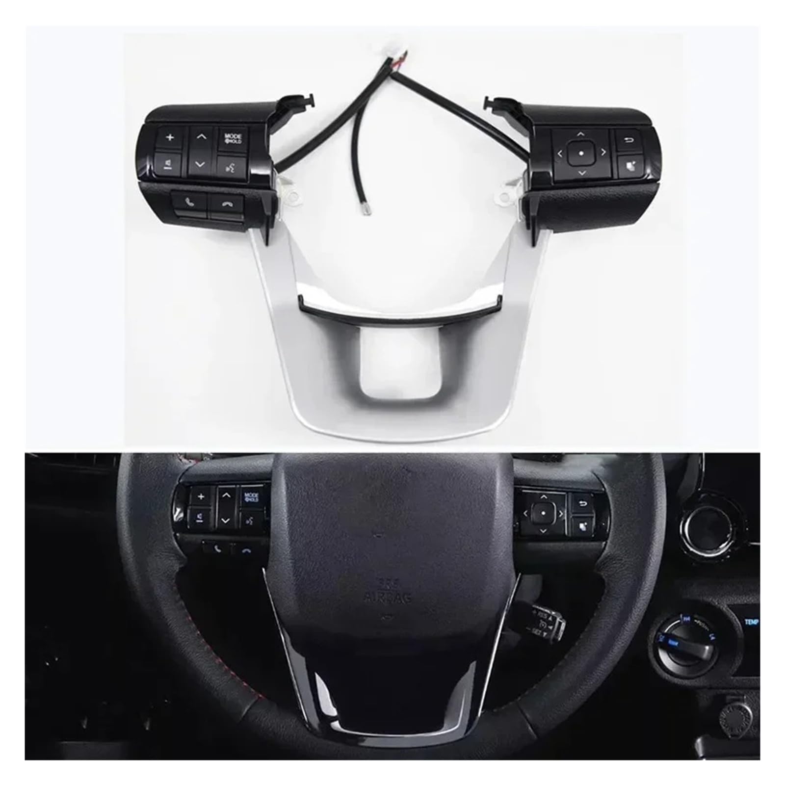 Volante Multifunción Botón Para Toyota Para Hilux Para Revo Para Rocco Para Fortuner Interruptor De Control Botón Volante Coche 84250-0K320 84250-0K320-C1(Black 1)