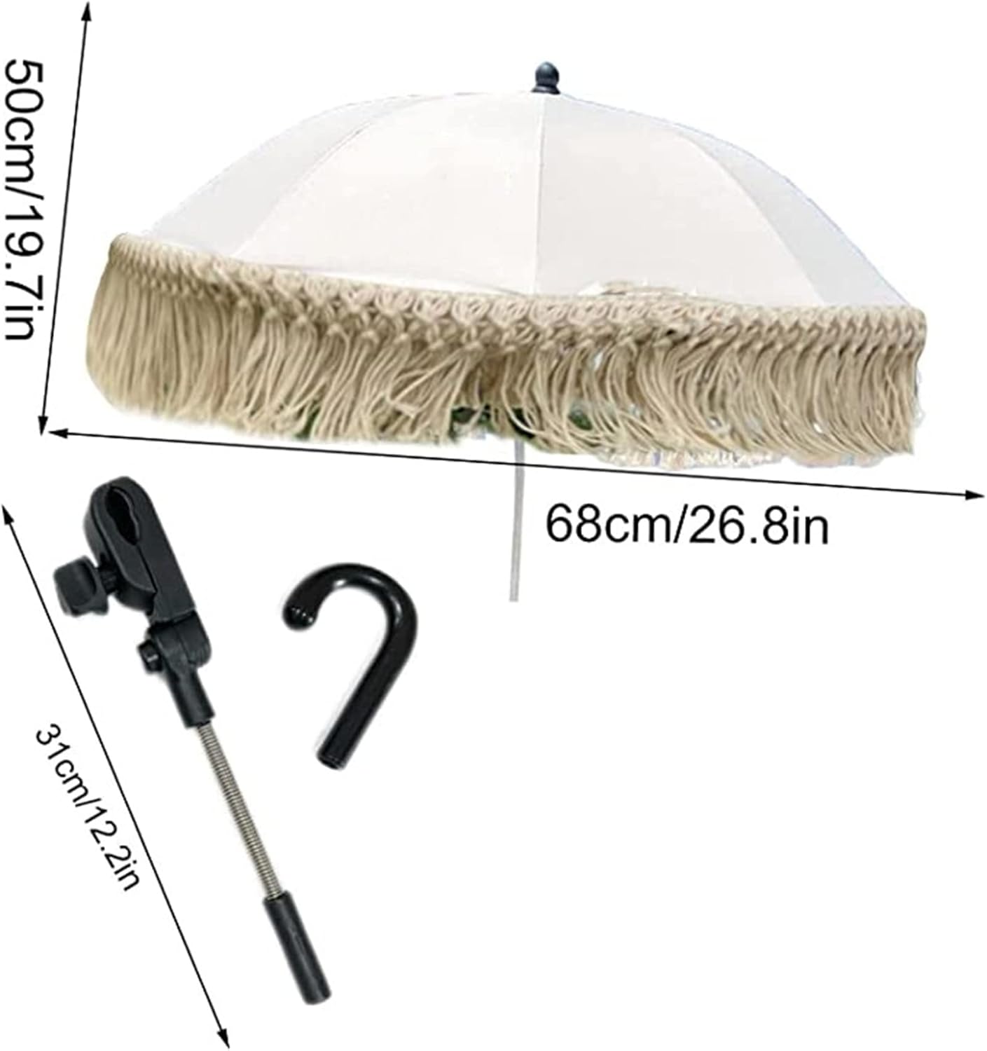 Baby Stroller Parasol,Portable Detachable Sun Umbrella,with Umbrella Clip Fixing Device,360 Degree Adjustable UV Protection for Outdoor Chair,Little daisy