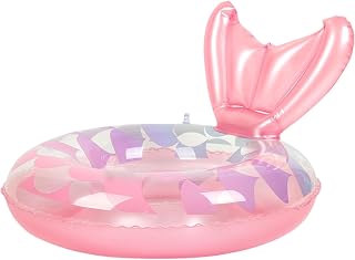 Mermaid Pool Float, Floating Pool Ring, PVC Material, Inflatable Baby Trainer, Colorful Mermaid Design, Secure and Comfy Seat, For Beach, Easy Inflation & Deflation, 1 Piece