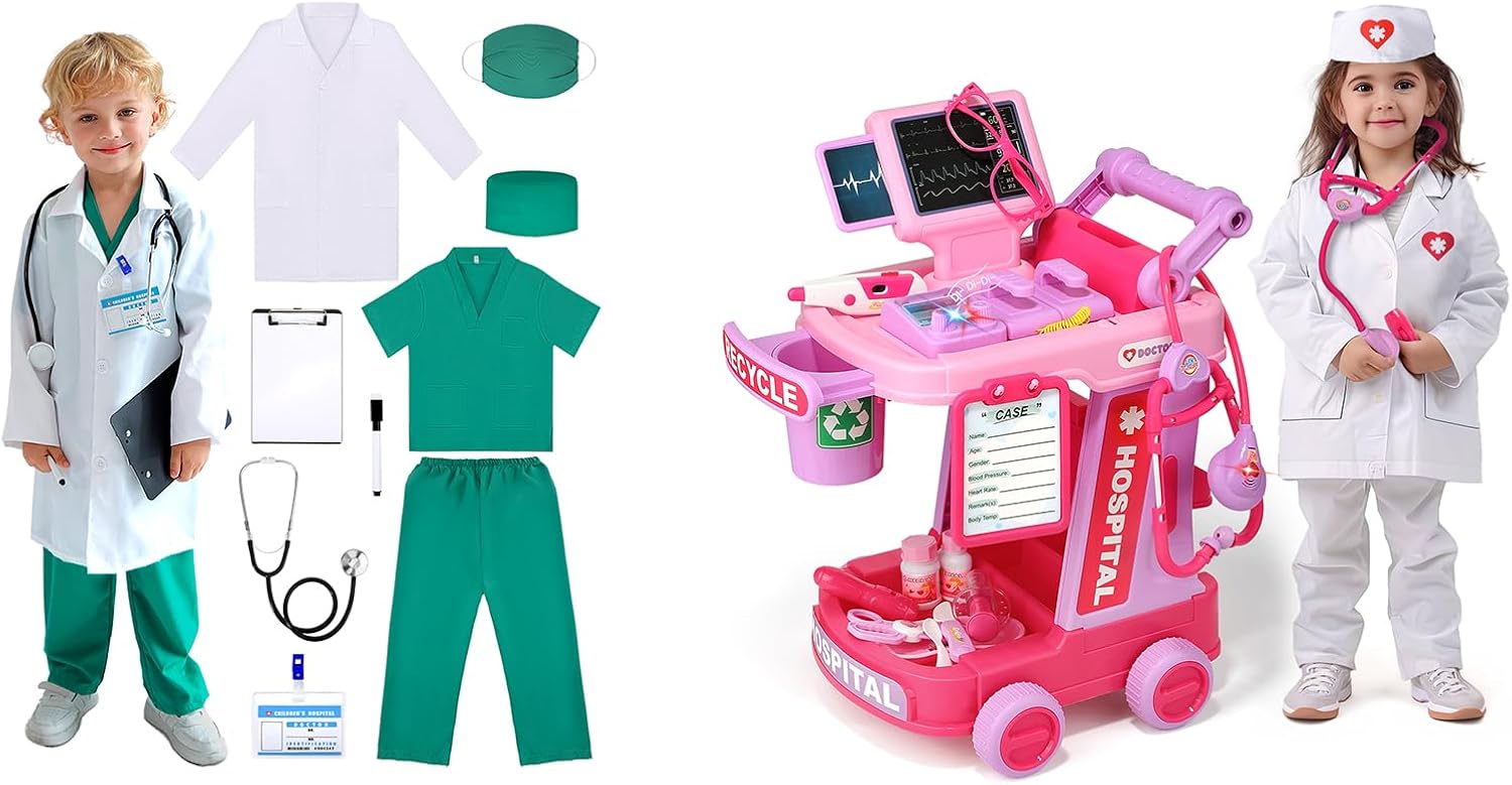 Liberry Toy Gift for Toddlers 2 3 4 5 Years Old Kids Doctor Kit & Doctor Costume