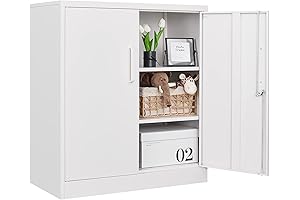 Letaya Modish Metal Storage Cabinet with Adjustable Shelves