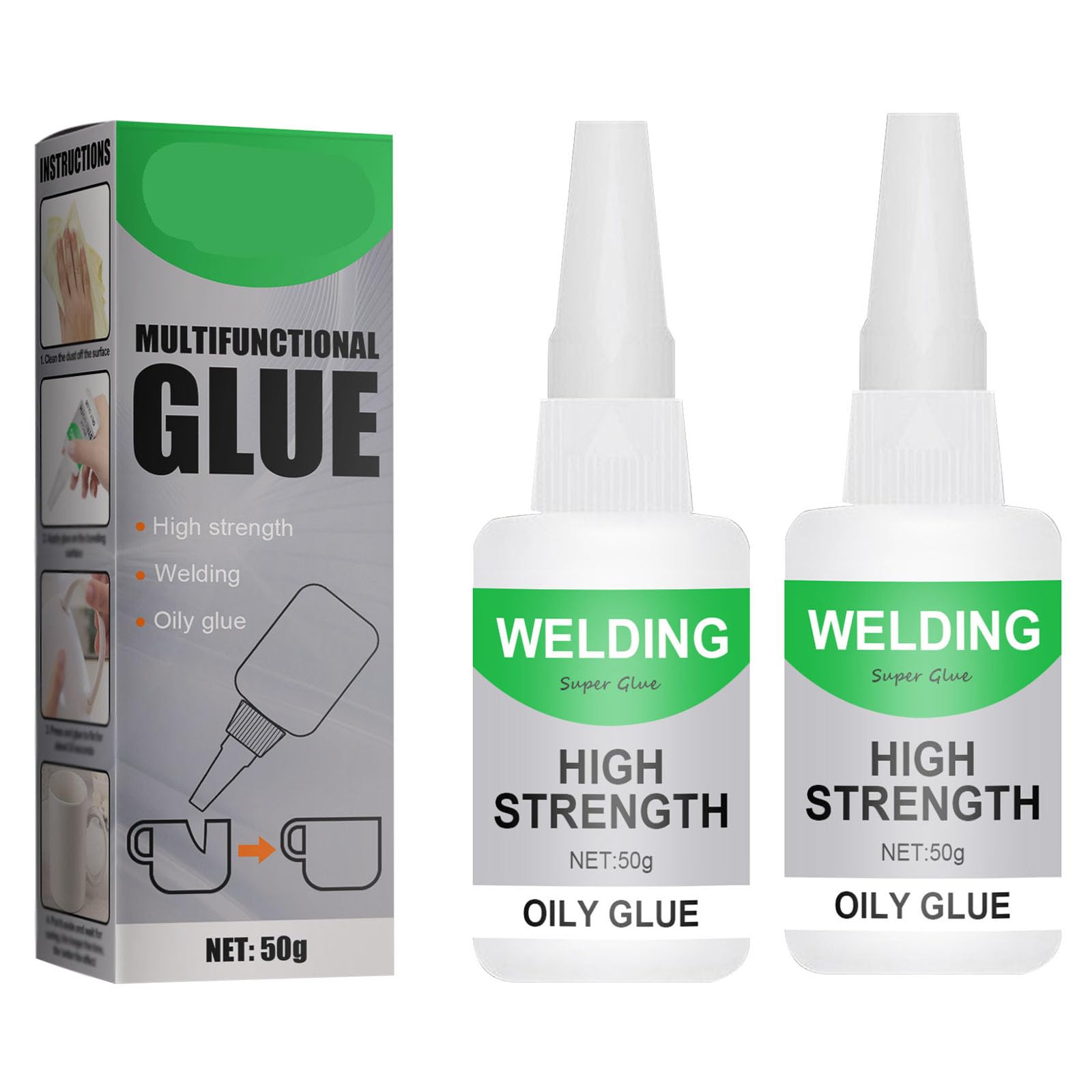 Visulong Glue, Visulong Welding High-Strength Oily Glue, Welding High Strength Oily Glue, Extensivek Ex01 Glue, Mighty Universal Glue for Metal, Wood, Ceramics,Leather, Glass (2PC)