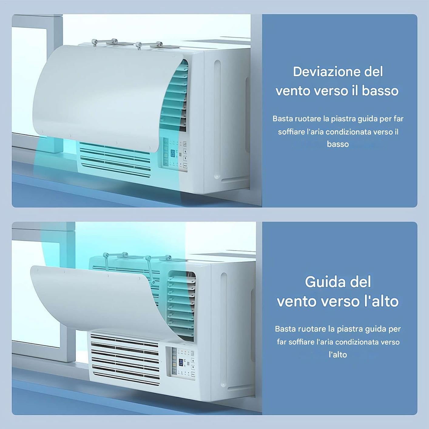 Aire acondicionado de ventana ajustable, guía de aire anticondensación para inquilinos, ideal para sala de estar y dormitorio, solución perfecta para el verano