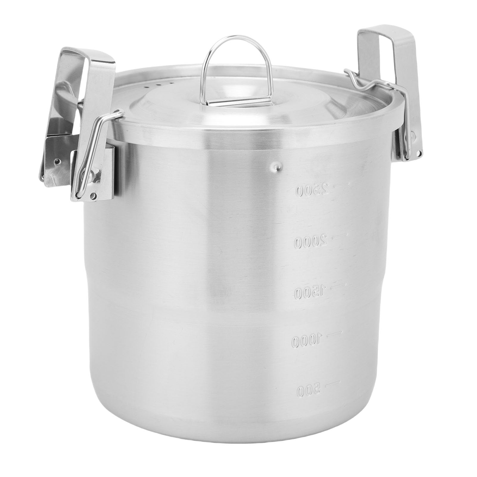Pot de Camping en Acier Inoxydable 304, capacité Moyenne Durable pour la Randonnée, Eau Bouillante (Double poignée)