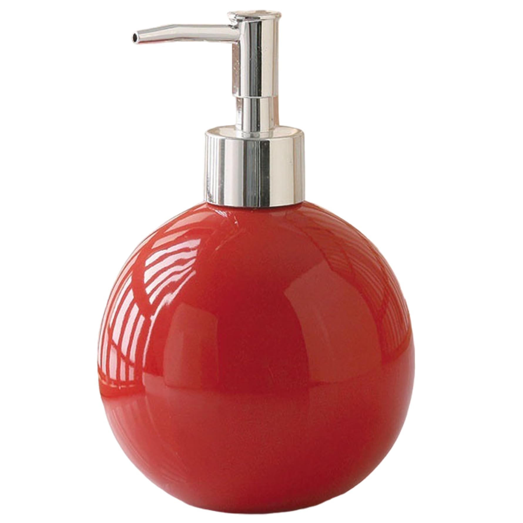 Red Soap Dispenser 550ml Round Ceramic Soap Dispenser Refillable Lotion Bottle with Pump for Home Bathroom Decor Lotion Bottle