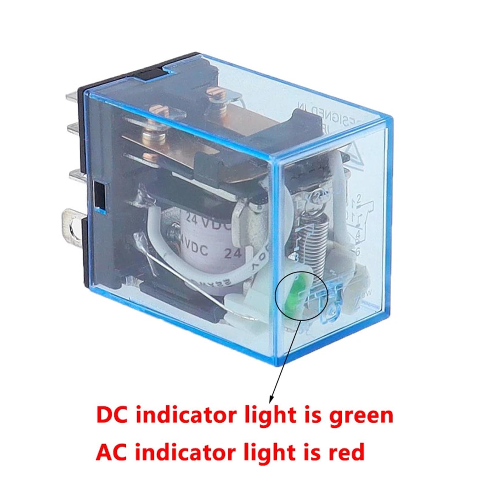 LY2N-J 24VDC DPDT 10A 8-Pin Plug-in Relay, LED/Test Button - Foto 6