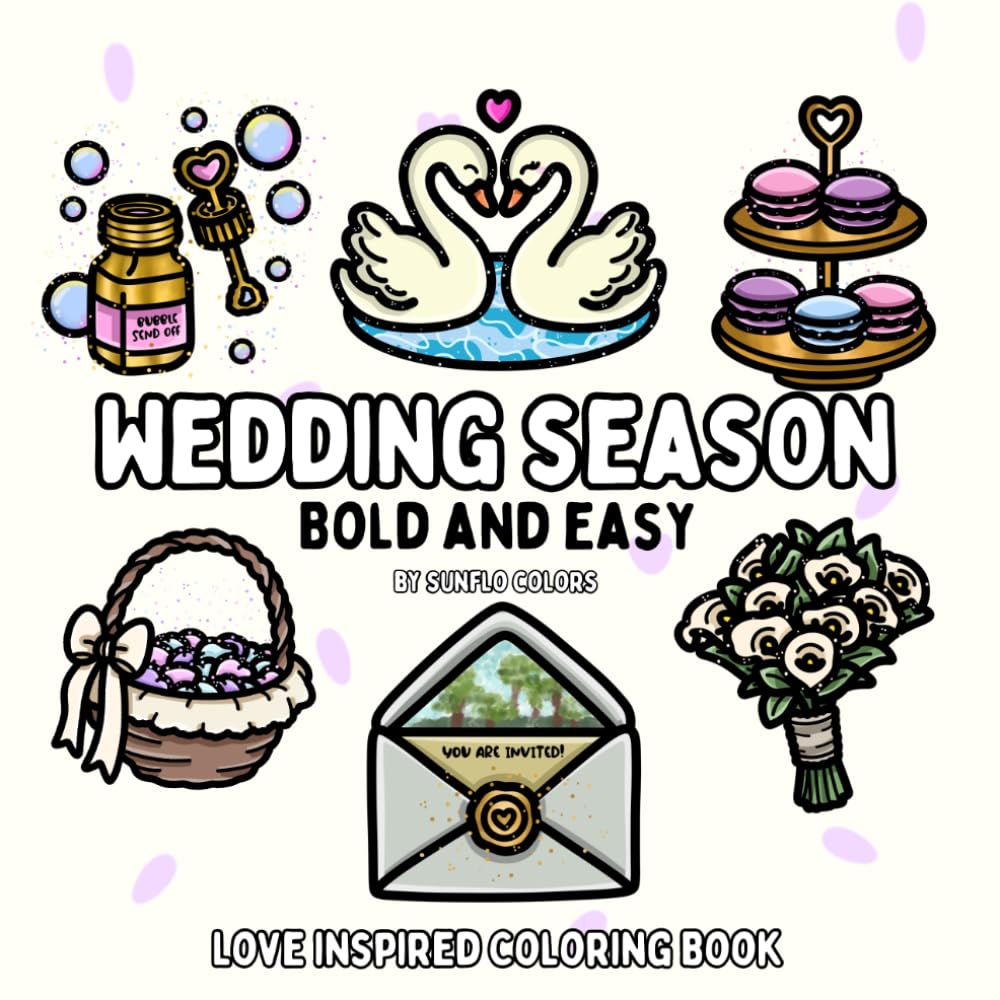 Wedding Season: Love Inspired Bold and Easy Coloring Book for Adults or Kids