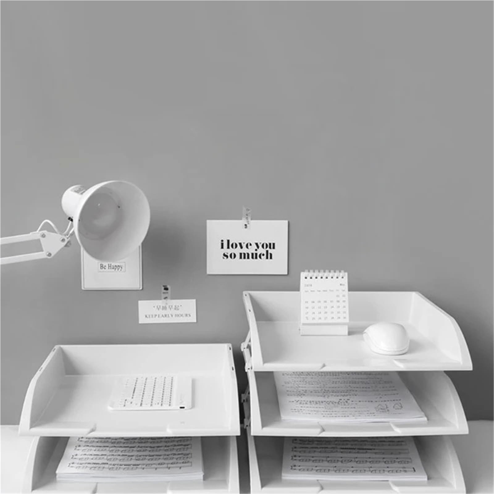 Portadocumenti da Tavolo impilabile a 3 Livelli, Vassoio for Lettere, Organizer, portariviste, for riporre la Carta, Forniture for Ufficio per l'archiviazione di Documenti