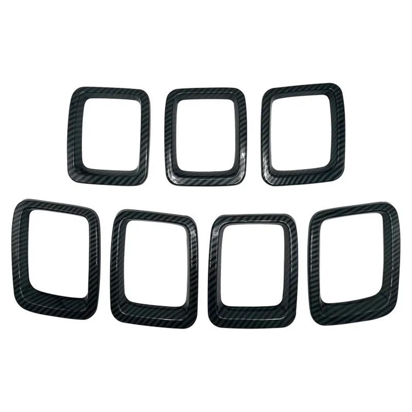 Insertos de rejilla premium estilo carbono, el marco frontal ideal para Jeep Compass 2017-2020 8