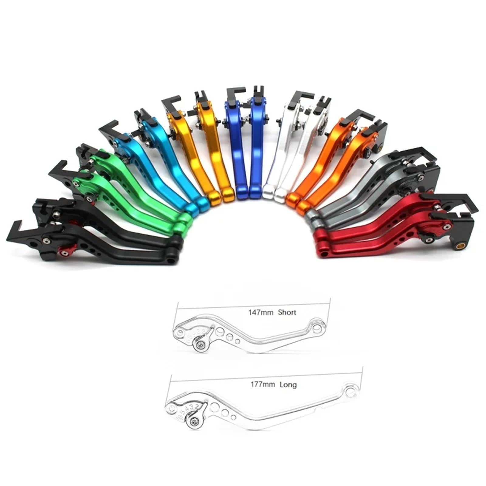 Freno Palanca de embrague Para RS150 para RS150R palancas de embrague de freno cortas/largas accesorios de motocicleta aluminio CNC ajustable(Long blue)