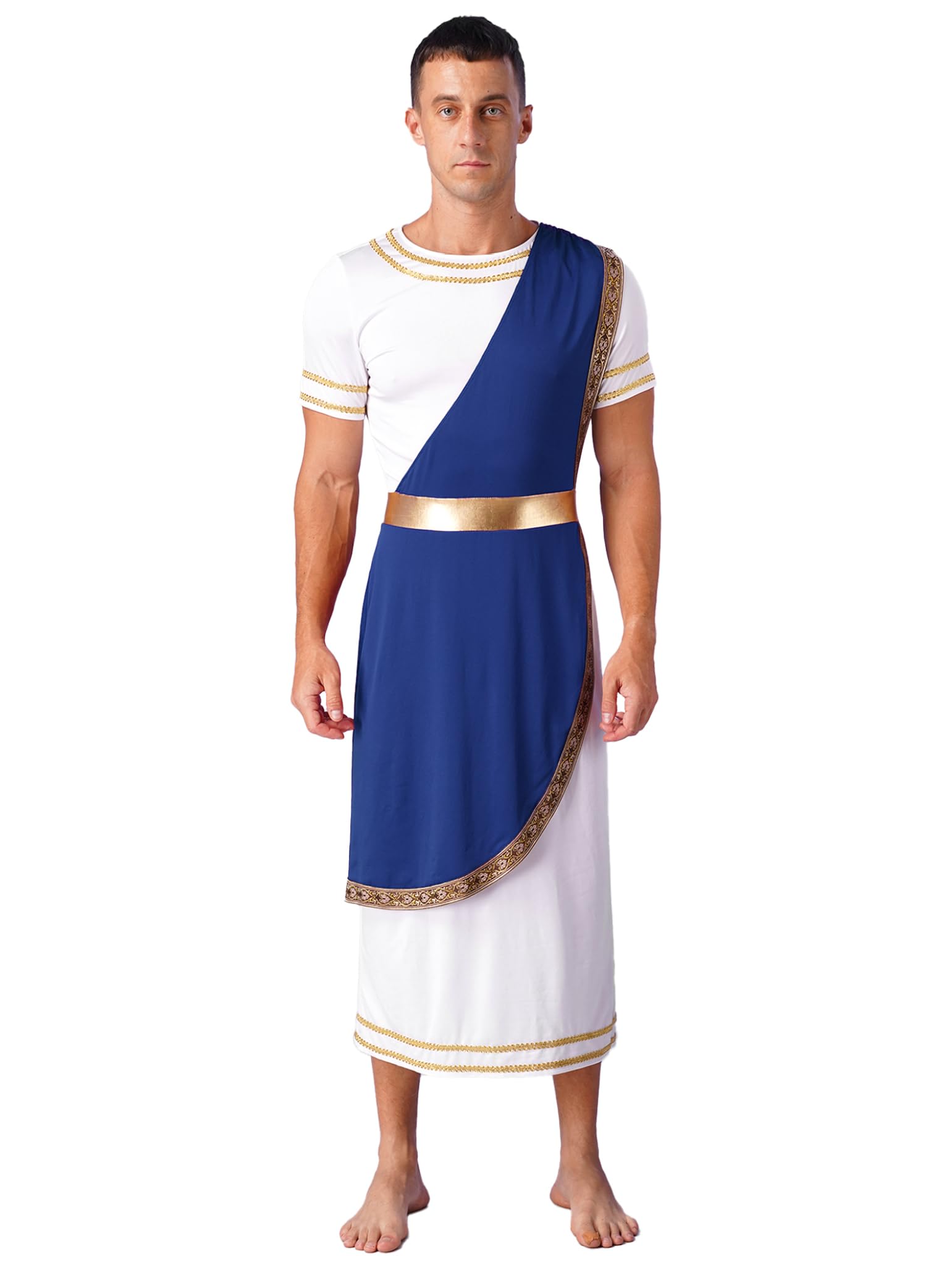 Costume Festa Halloween Uomo Tunica Greca Toga Adulti Romanzo