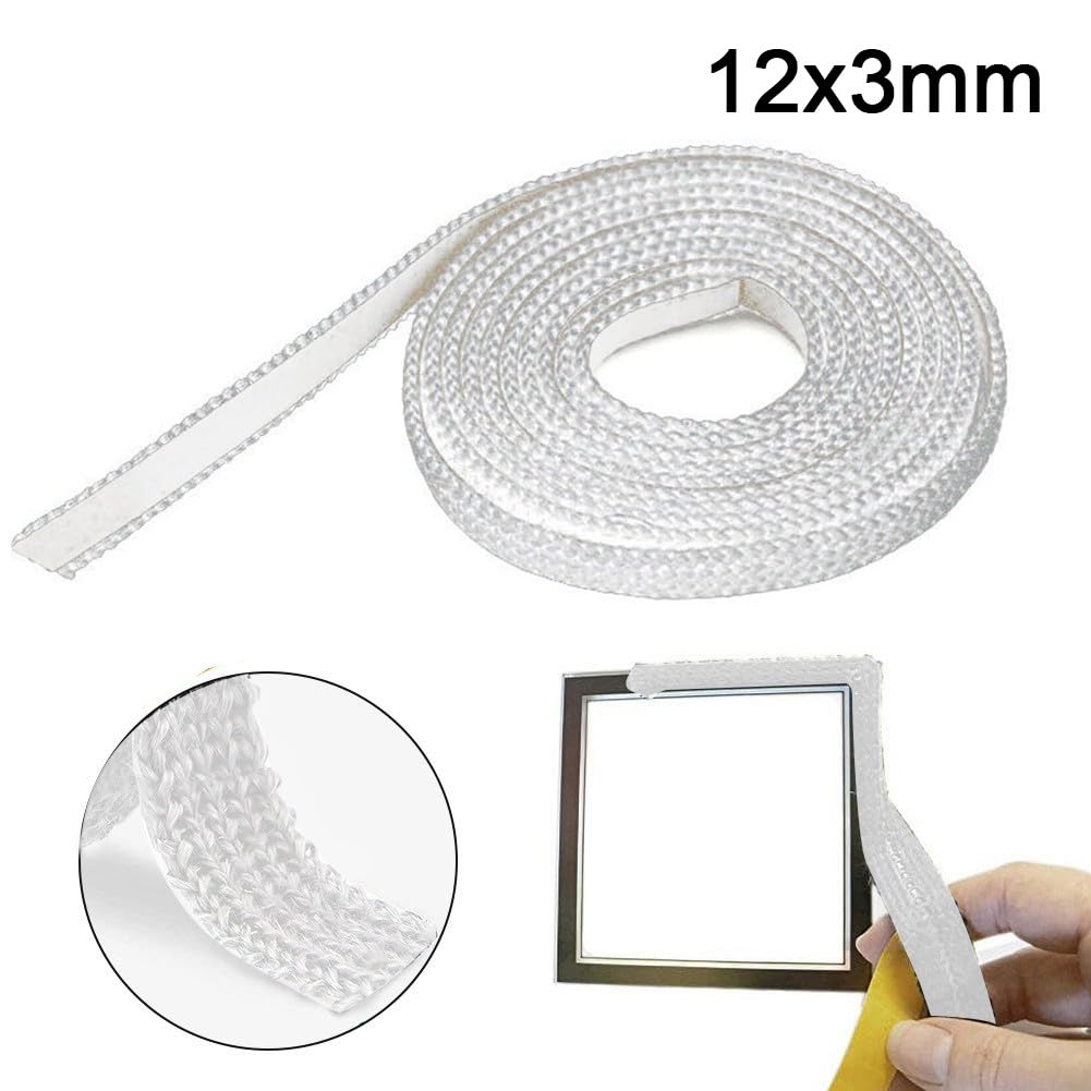Joint Auto-adhésif Pour Poêle à Granulés - En Fibre De Verre Blanc 12x3mm - Neuf