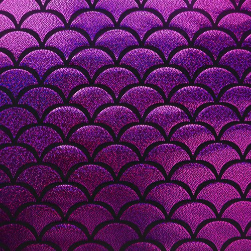 Mystic Hologram Jumbo Fish Scale Stretch Spandex Fuchsia 58 Inch Fabric by The Yard (F.E.