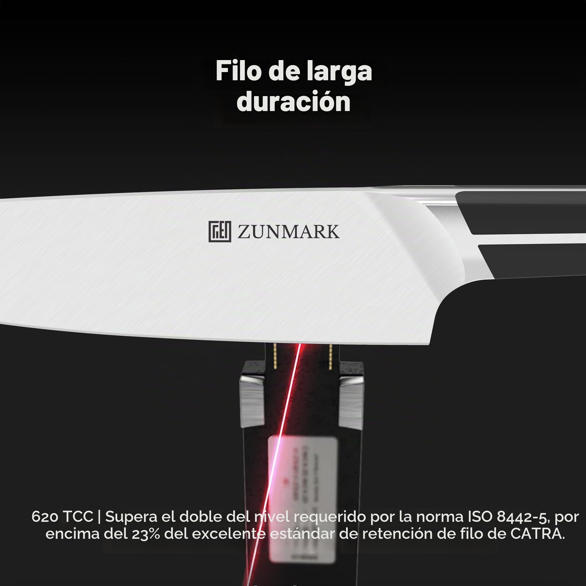 Juego de cuchillos de 15 piezas con bloque de cuchillos, juego de cuchillos de cocina con bloque de madera, cuchillo alemán de acero al carbono X50CrMoV15 con cuchillo de chef