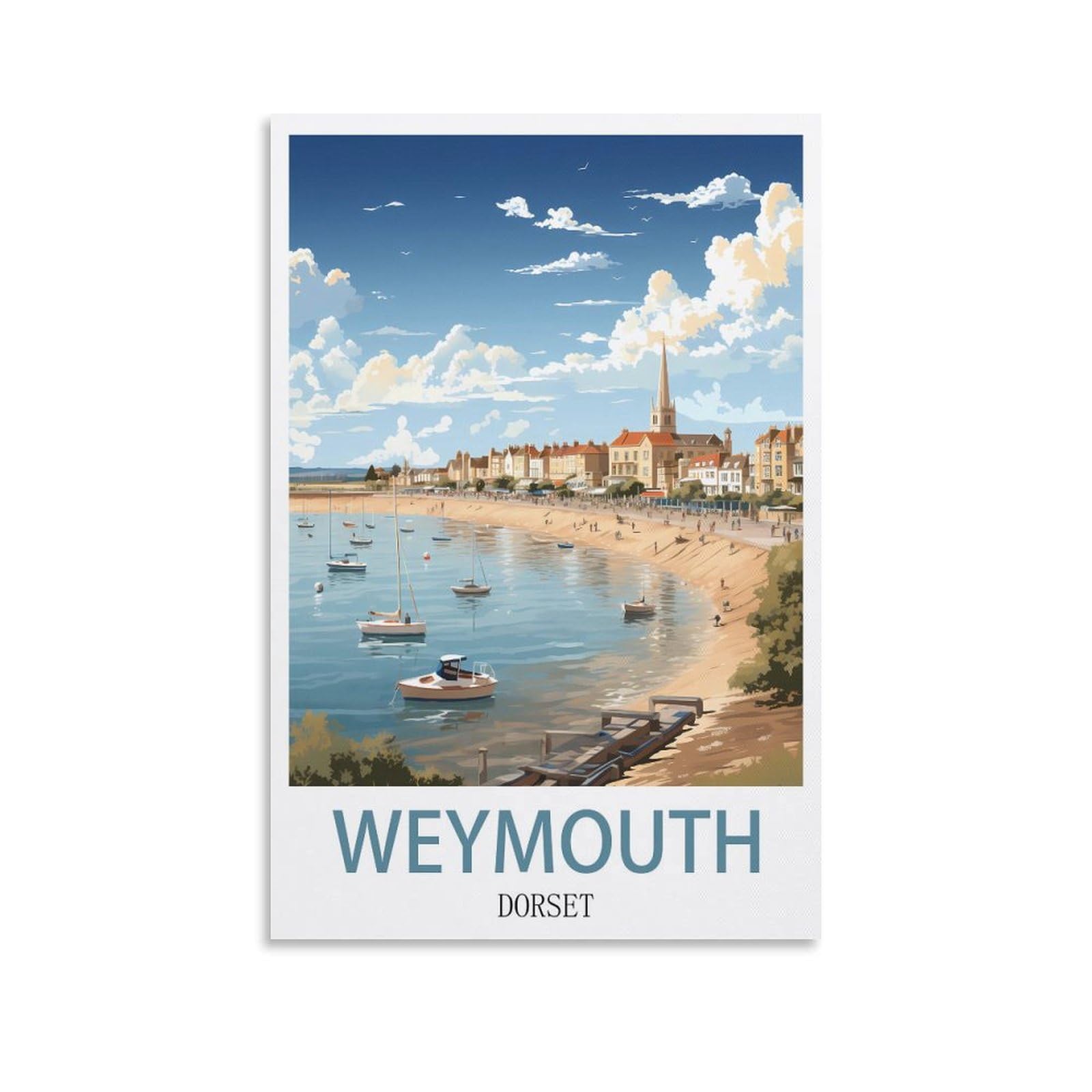 Vintage Metal Tin Sign Weymouth Dorsets Kitchen Bar Novelty Gift Metal Tin Wall Décor Sign 30x30cm