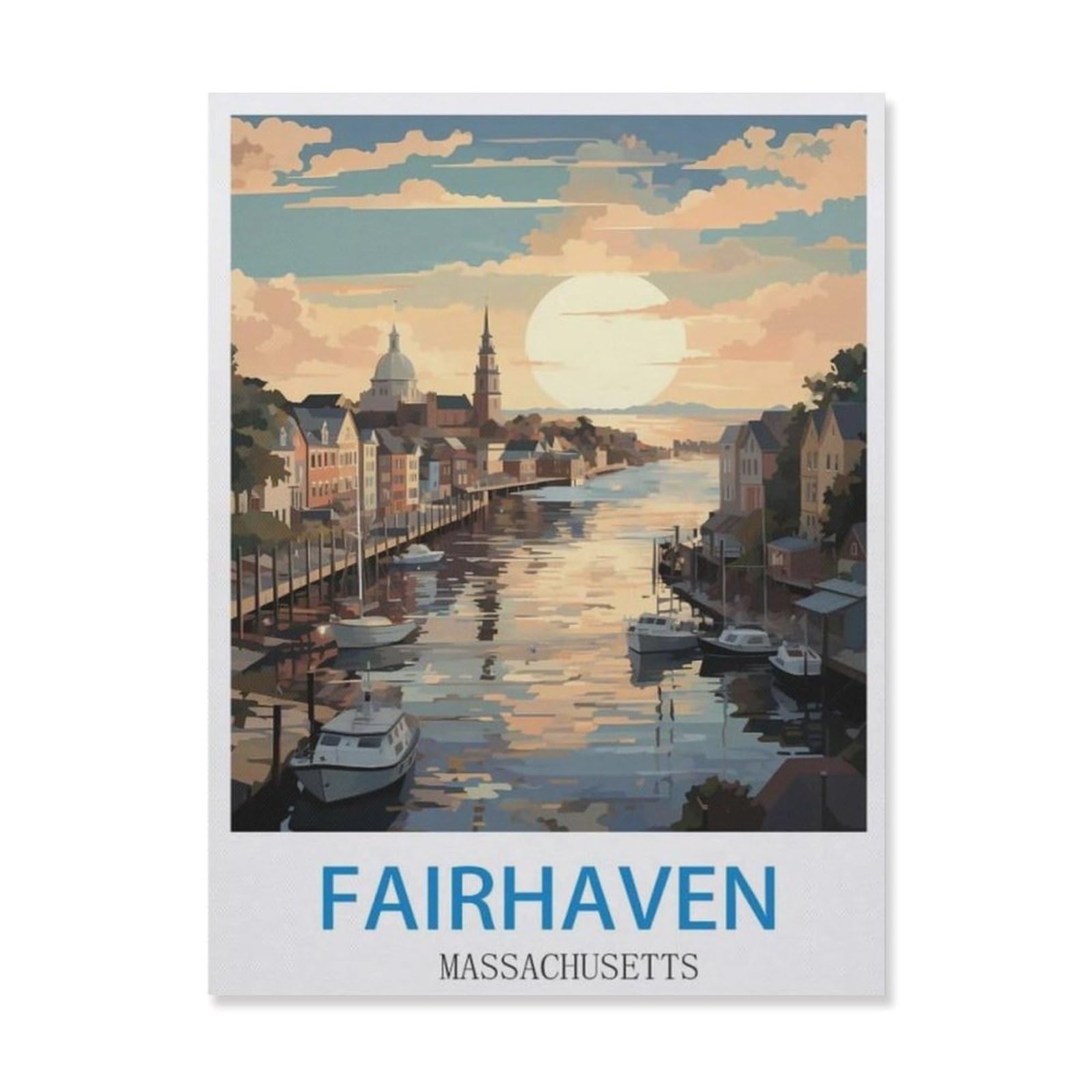 Tin Sign，Fairhaven Massachusetts(15x30cm）