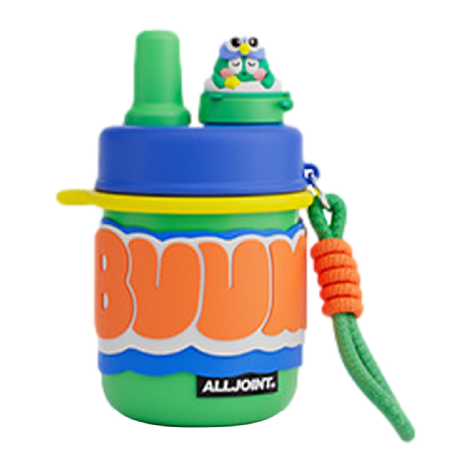 Botella de agua de dibujos animados para niños, botella de agua de | dibujos animados con pajita - Botella aislada de agua de dibujos animados de 420 ml con pajita - Taza de agua deportiva de