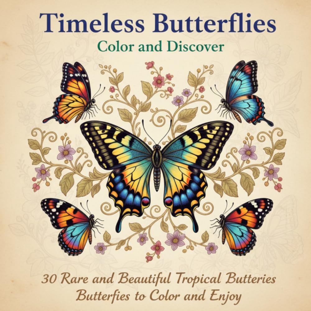 Timeless Butterflies Color and Discover: 30 Rare and Beautiful Tropical Butterflies to Color and Enjoy