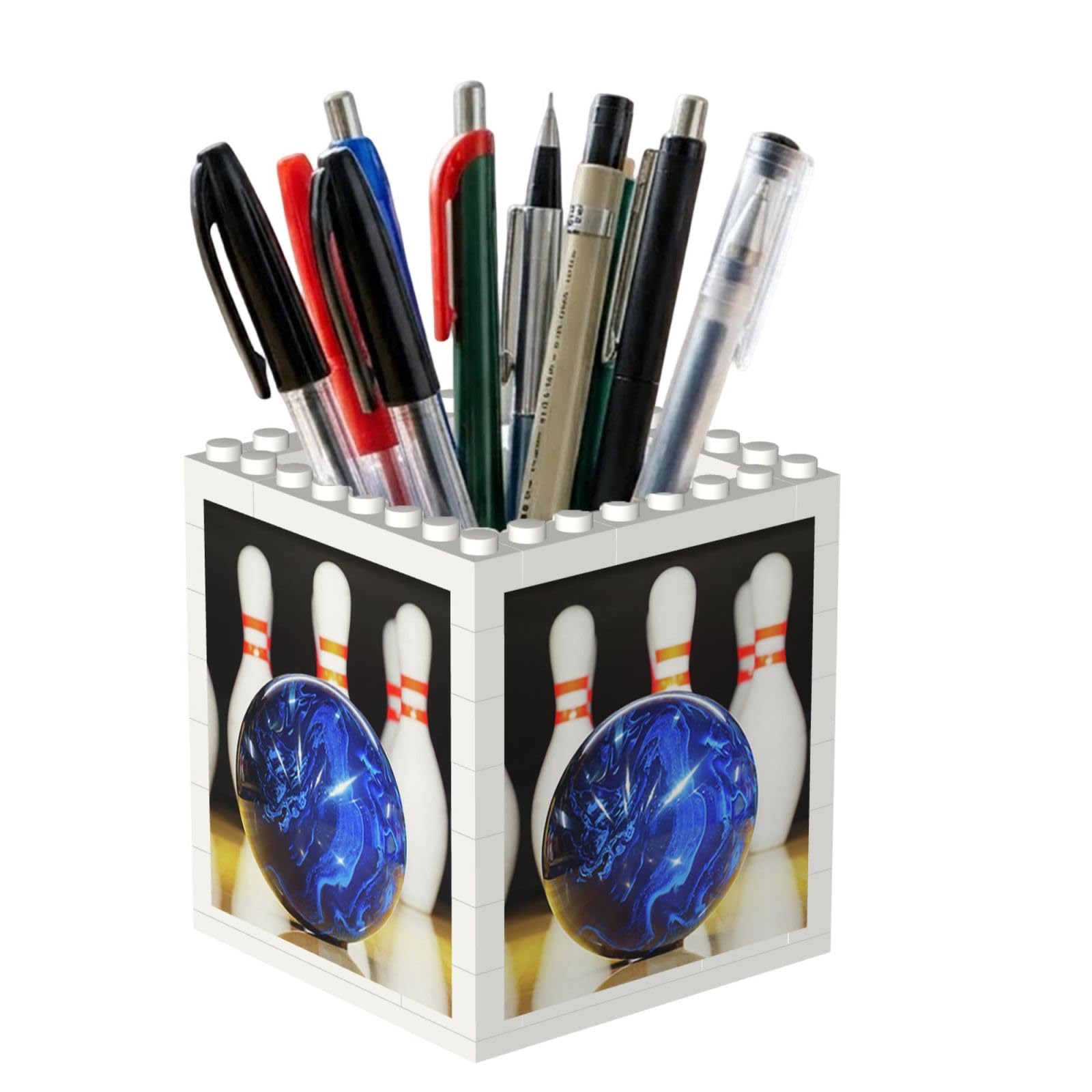 Poadnly Bowling, Pen Pot Pencil Holder for Office Home School, Compact Desk Organiser for Office Stationery