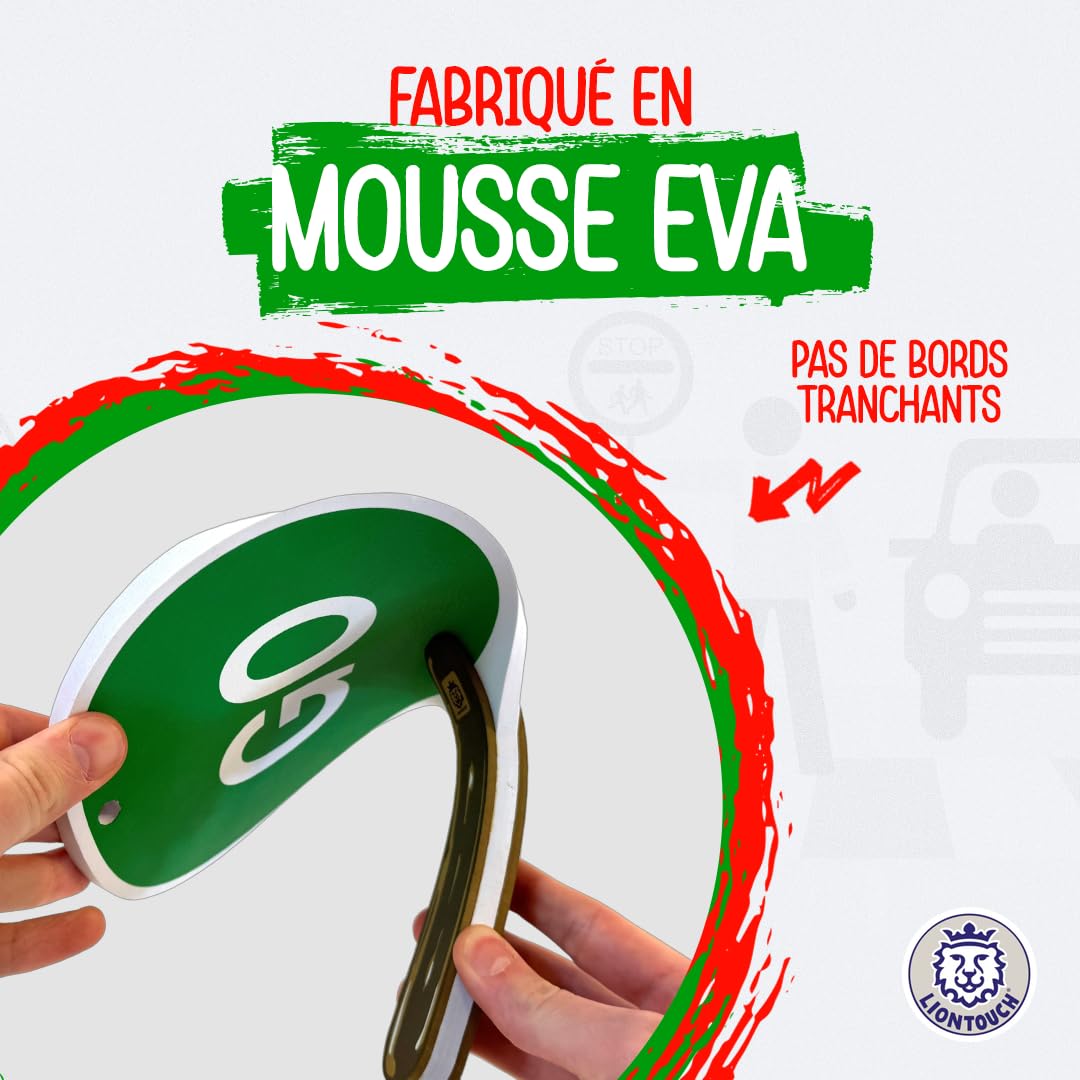Liontouch - Panneaux Stop & Go Recto-Verso – Lot de 3, Rouge & Vert – 30 x 17 cm | Jouets Pagaies en Mousse Durables et Réversibles Pour Enfants | Idéal Pour Enseigner la Sécurité Routière aux Enfants
