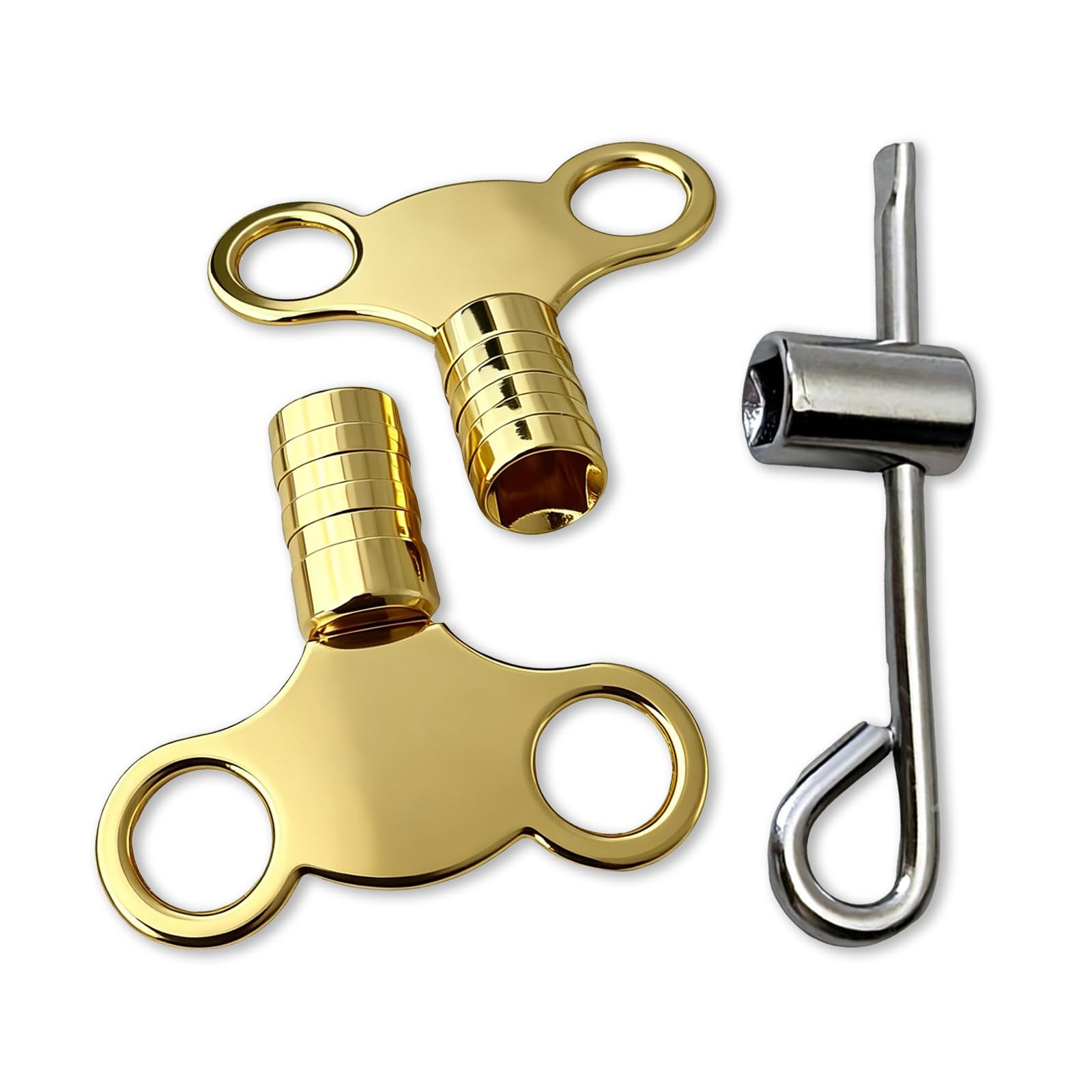 Radiator Bleed Key Set UK,Universal Radiator Valve Key Tools for Bleeding and Venting-Pack of 3 Solid Brass