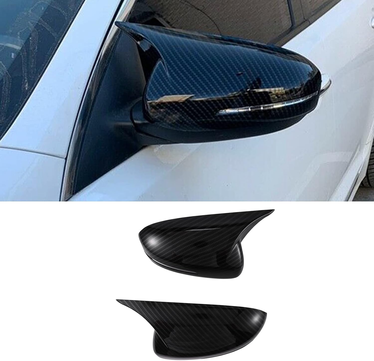 Carbon Fiber Rear View Mirror Housing Ox Horn Cover-Side Mirror Cover for Kia Optima K5 2011-2015