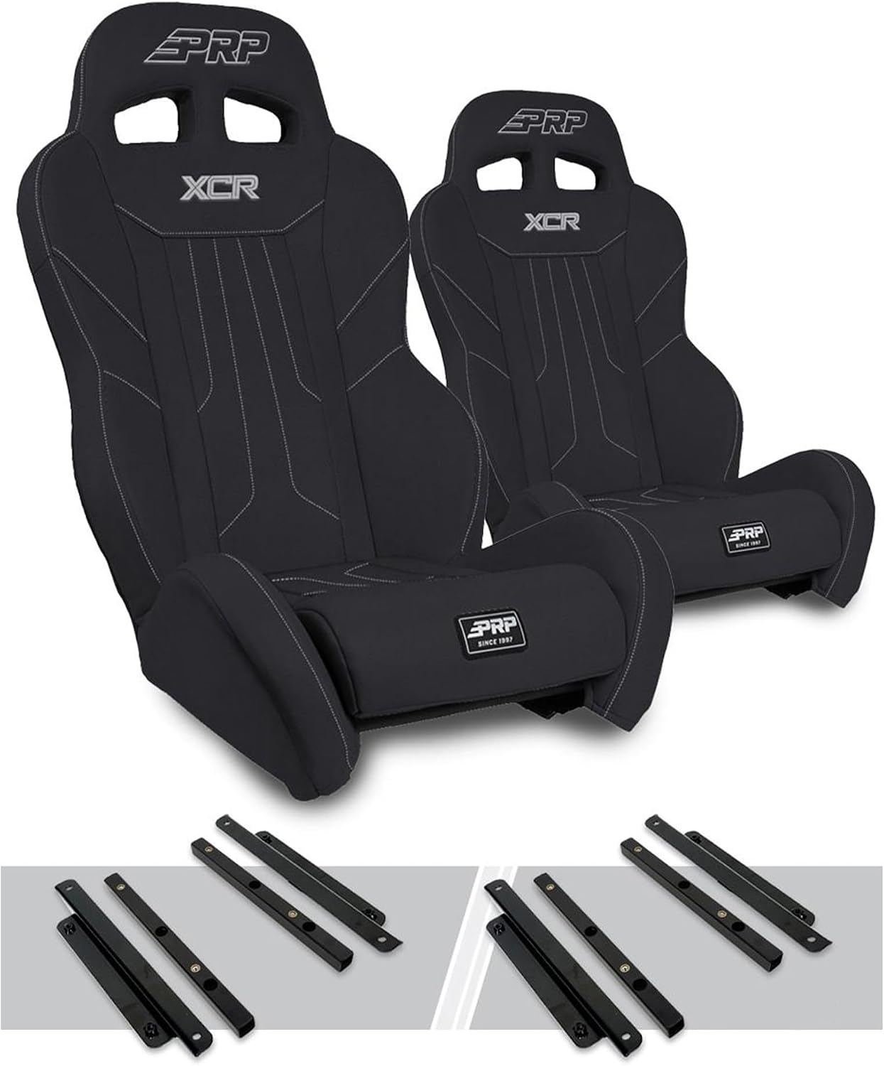PRP Seats XCR Suspension Seats Kit for Polaris General, RZR S 900, 900 Trail, RZR Trail, XP 1000, XP Turbo, XP Turbo S, RS1 – 5th Point Harness Slot, Dual Density Foam, Off-Road UTV Comfort (Pair)
