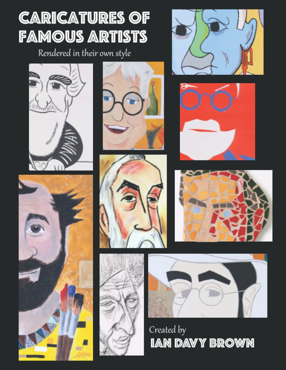 Caricature d'artiste célèbre imprimée sur papier d'art texturé haut de gamme