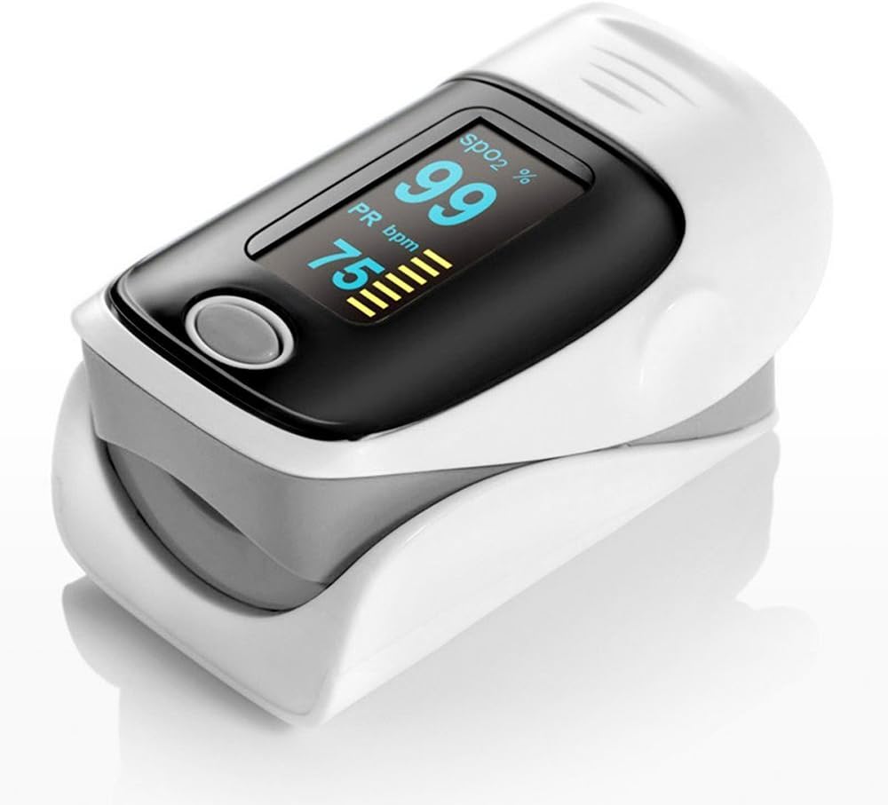 XSMeterHouse Pulse Oximeter Fingertip & Heart Rate Monitor, Mini Digital Blood Oxygen Saturation SpO2 Pulse Oximeter Monitor Sleep with Large OLED Display for Children Adult Ladies Gentlemen