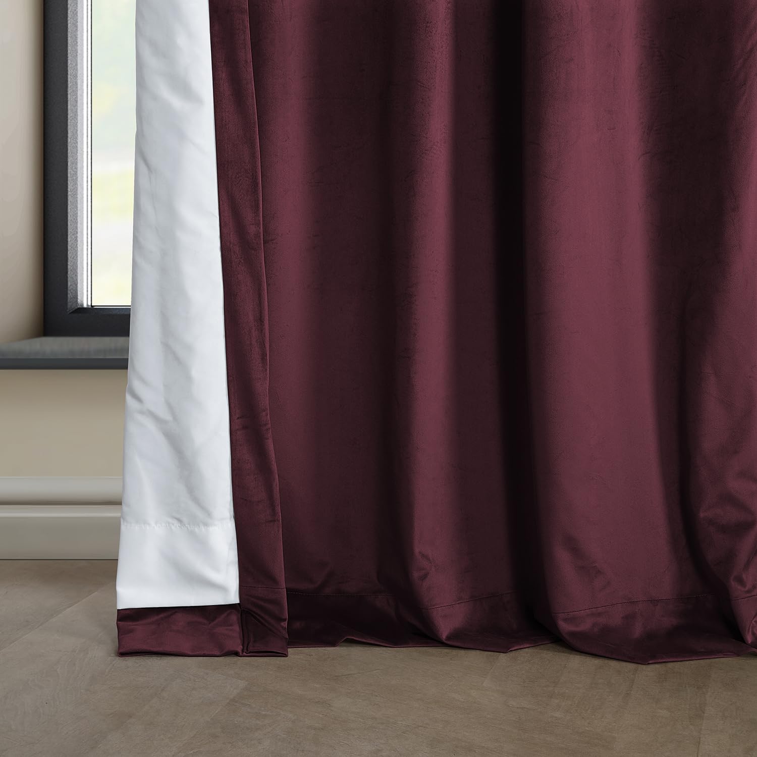 HPD Half Price Drapes Heritage Plush Velvet 84 Inches Long Darkening Curtains for Bedroom & Living Room 50W x 84L, (1 Panel) - Image 4