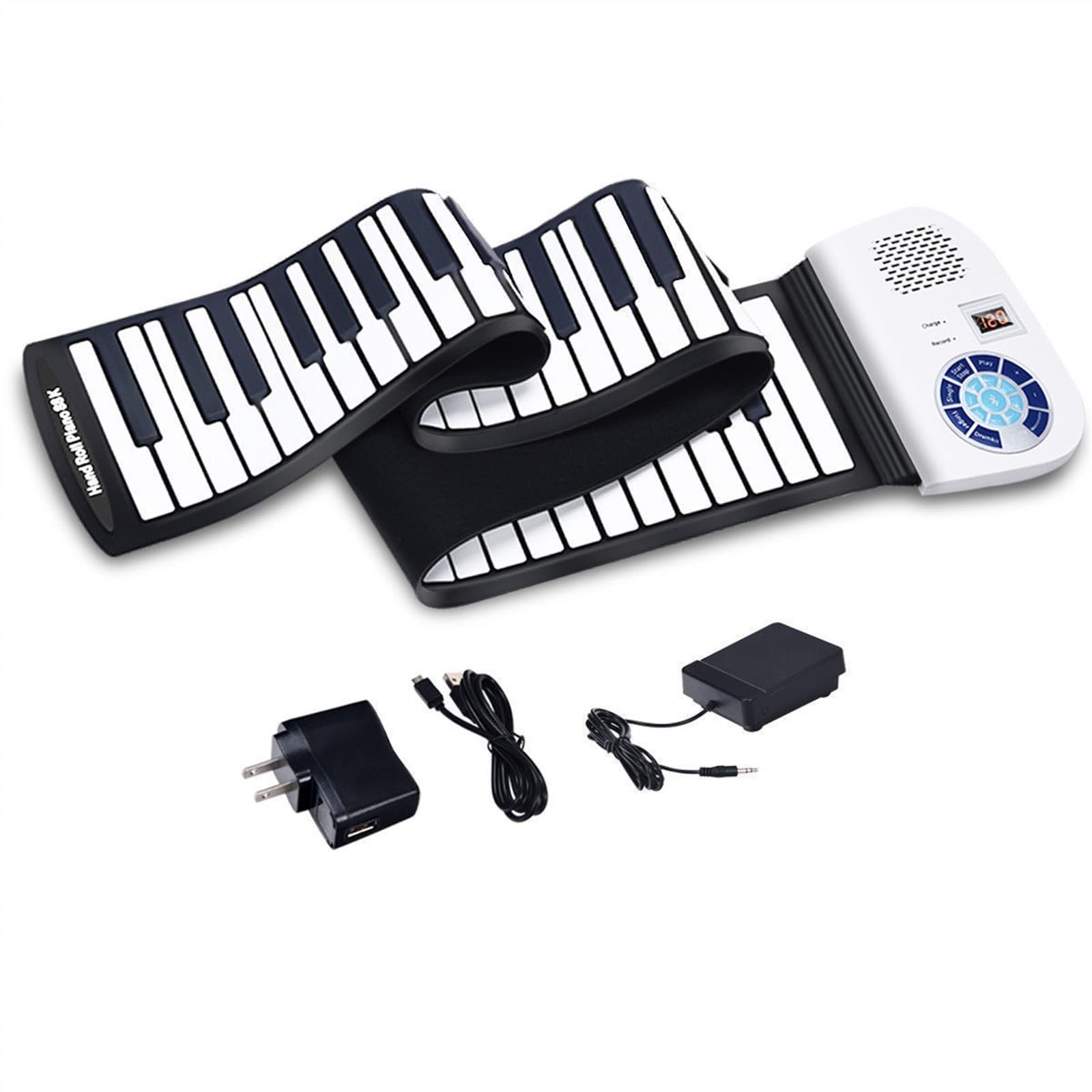 Elektronische Tastatur Für Erwachsene Englisches Handgerolltes Klavier Mit 61/88 Tasten Verdicktes Silikon-MIDI-Keyboard Elektronisches Klavier Für Erwachsene Anfänger(61)