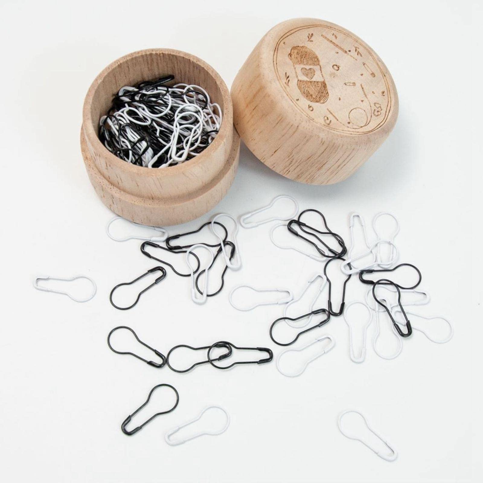 Juego de 100 marcadores de punto de ganchillo con caja de almacenamiento, herramientas para tejer, marcadores de ganchillo
