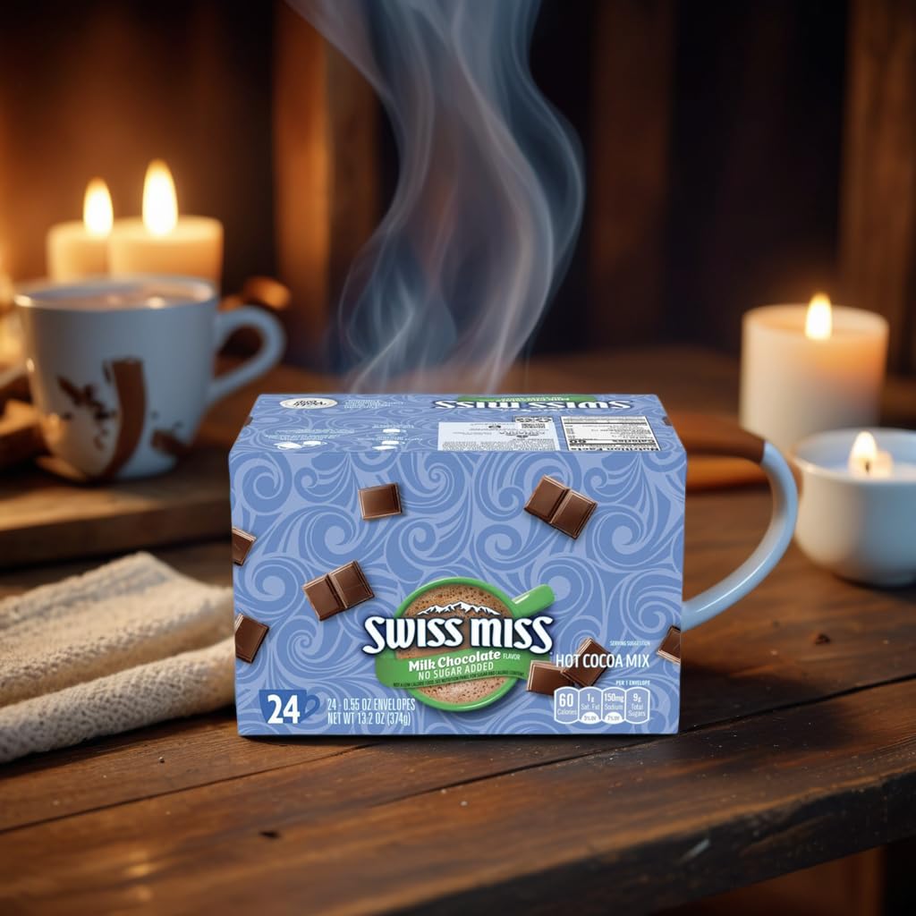 Hot Chocolate Packets, Hot Chocolate Mix, Milk Chocolate Flavor- 24 Count, Plus Vallary Spoon Perfect for Mixing Your Hot Cocoa.