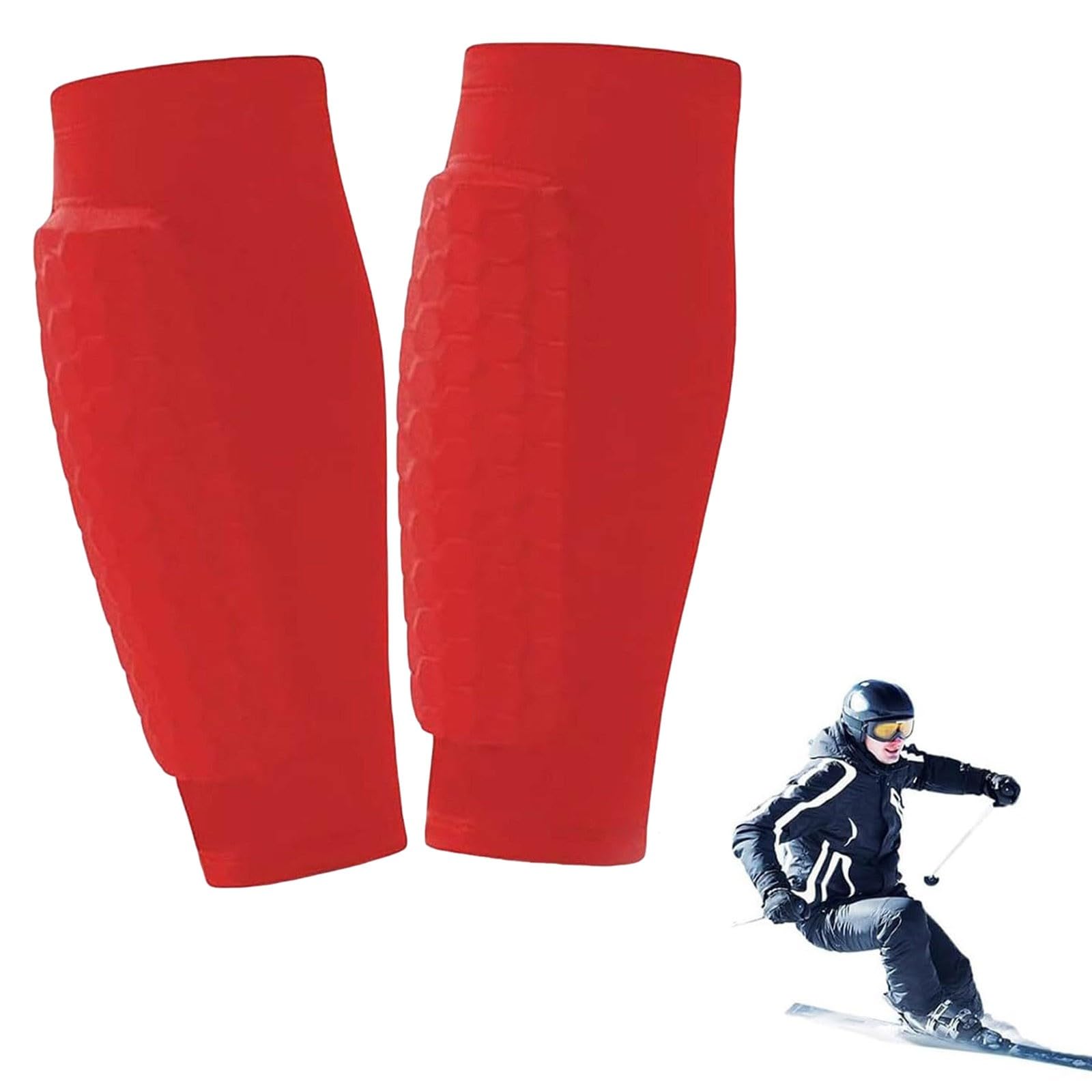 Ski Shin Guards Gel Ski Guard Socks 2026 New Skiing Shin Guards Pads Socks,Calf Compression Sleeve With Honeycomb Pads,Breathable Elastic Anti-Collision Ski Shin Guards for Adult Kids Ski Socks