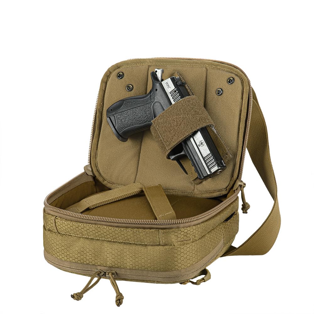 M-Tac EDC Elite HEX Bag - Cordura 500D taktyczna torba na ramię z systemem szybkiego dostępu do broni, organizerem EDC, etui na telefon komórkowy i panelem krosowym, może być noszona po obu stronach