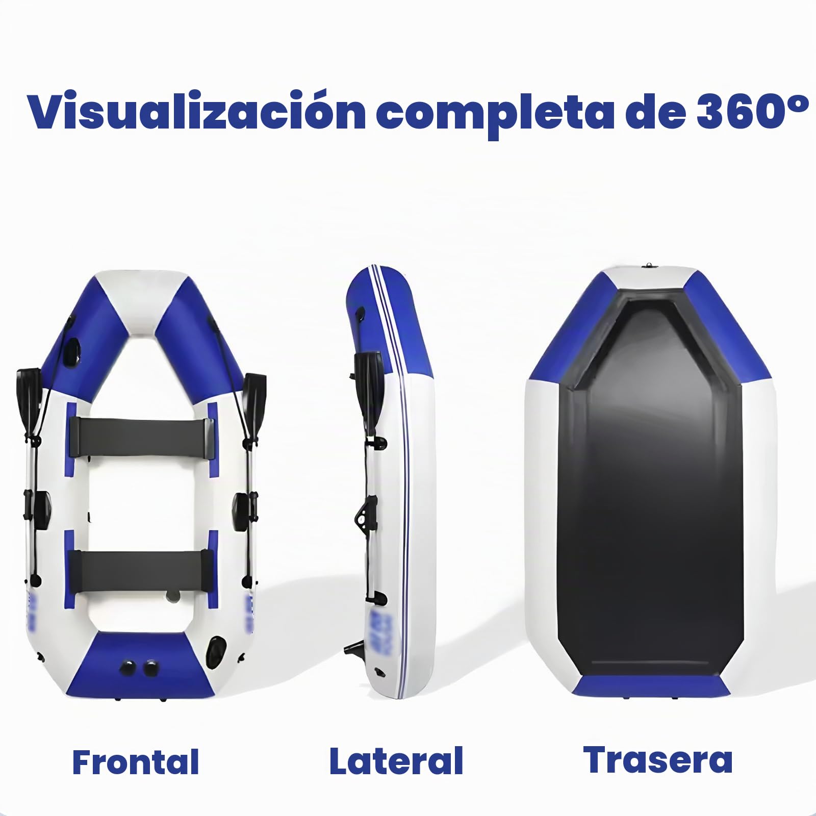 Kayak Barca Hinchable 2-3 Plazas – Lancha Inflable con Motor Y Remos, Ideal para Pesca, Camping Y Aventuras En El Agua