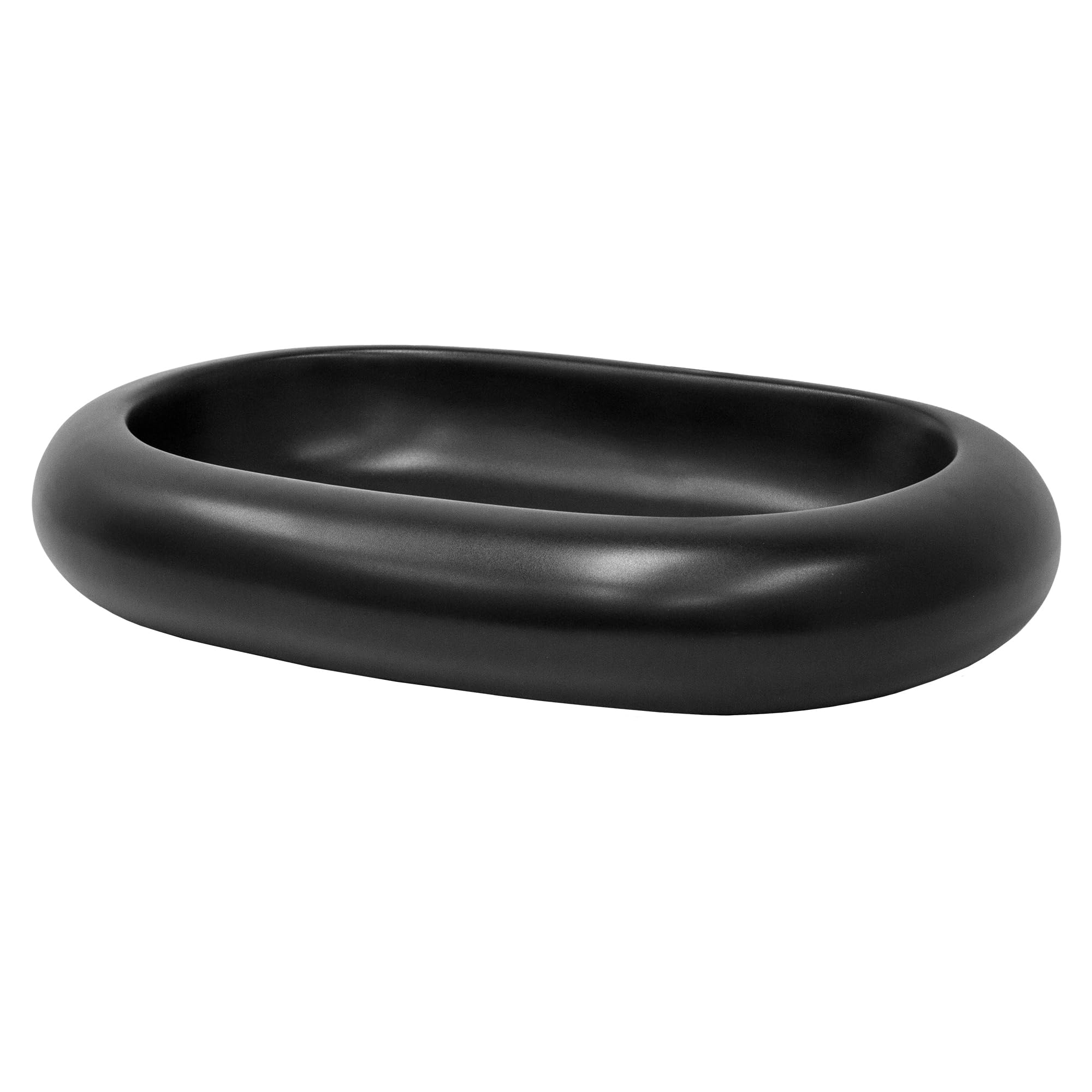 ML-Design Lavabo de Cerámica Negro Mate Redondo Ø 280 x 150 mm Con Agujero De Desagüe Lavamanos Moderno De Encimera Sobremesa De Superficie Pila Para Baño Aseo Fregadero Diseño Minimalista — view 25