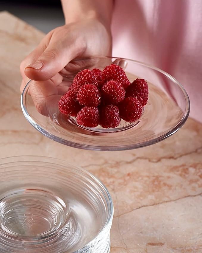 Image of Premium Classic Clear Glass Saucer Set of 6 Only Saucers Without Cup for Serving Tea Coffee Snacks, 120 ml