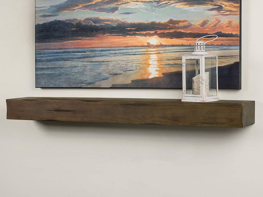 Breckenridge Distressed Wood Mantel Shelf Ash Rustic 60 Inch
