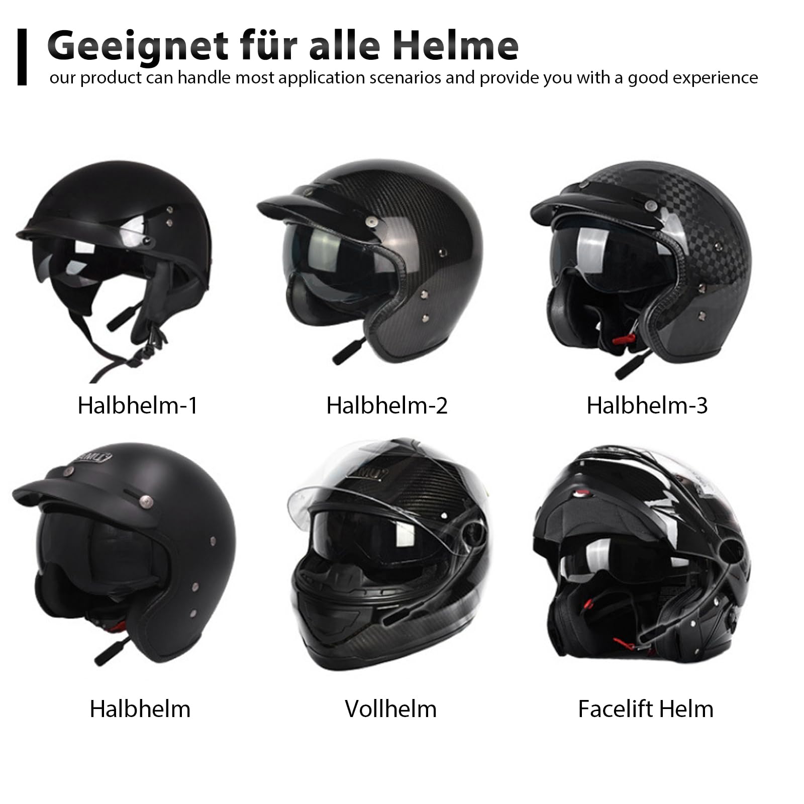 HOSPAOP Auriculares para casco de moto Bluetooth, auriculares inalámbricos para casco de moto Bluetooth 5.0 intercomunicador, comunicación de casco de motocicleta, compatible con manos libres para