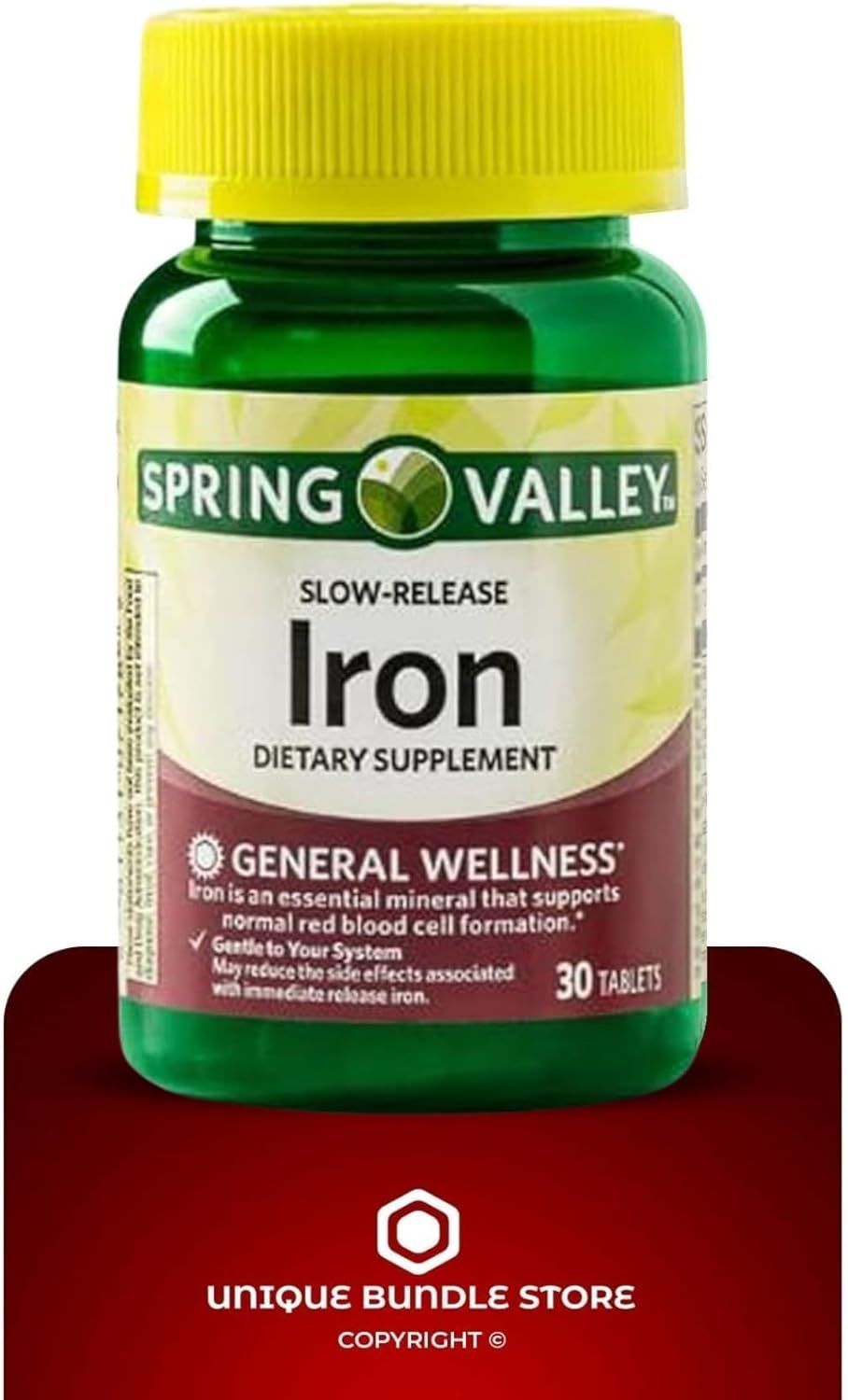 Iron Slow Release 45 mg – 30 Tablets, Gentle Iron Supplement for Women and Men, Iron Tablets Vegetarian Formula, Daily Mineral Supplement (Pack of 2)