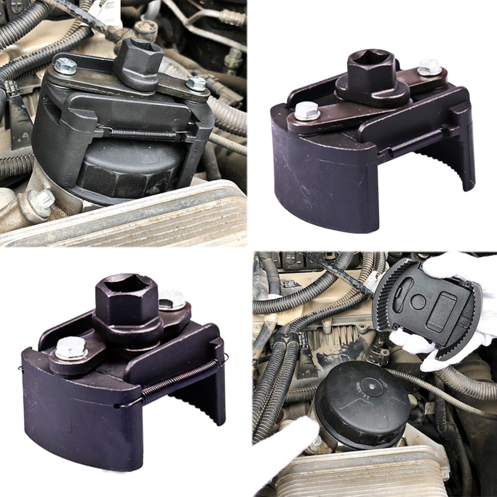 Harnstofffilter Kit 60–80/80–105 mm universell verstellbarer Zweibacken-Ölfilterschlüssel-Satz für Entfernen von Stahl, Kraftstoff, PKW, LKW, Motorrädern(80-105mm)