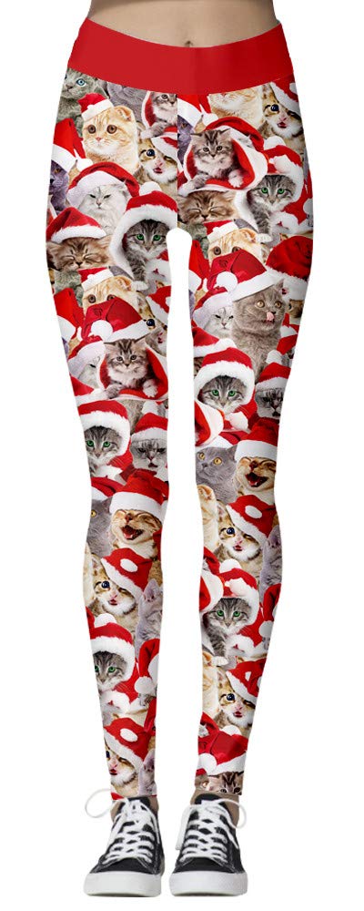 Imbry Women's Christmas Costume Leggings Workout Running Tights Yoga Pants (S/M,022)