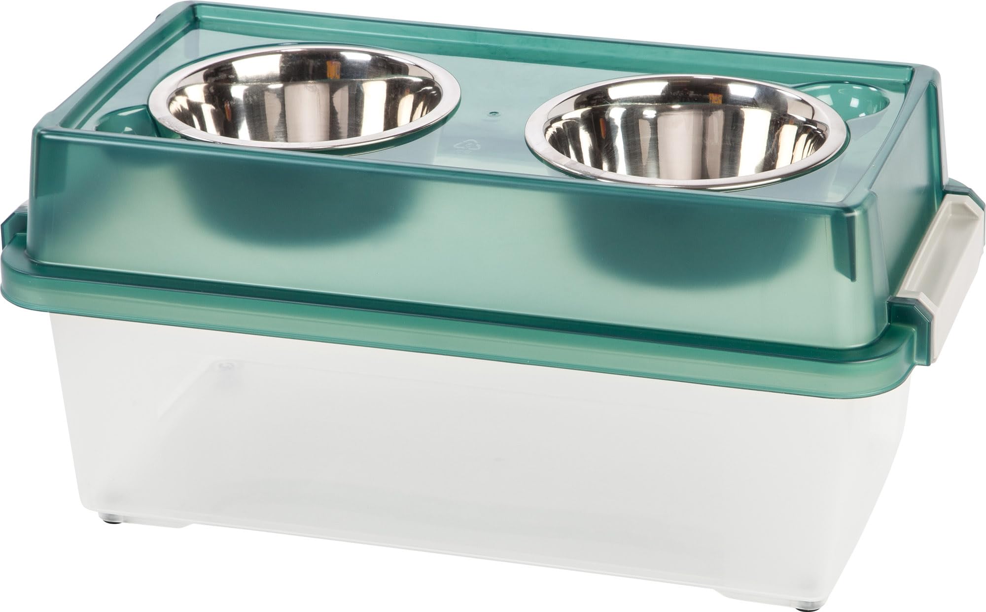 Iris Ohyama, Verhoogde Voerbak met Ondersteuning in Plastic Doos, 5L, Groen, Verhoogde Voerbak voor Hond, Kat, met Dubbele Kom, Water, Voedsel, Clips, Stevig, Opslag van Droogvoer, BPA-vrij, FS-S Iris Ohyama, Verhoogde Voerbak met Ondersteuning in Plastic Doos, 5L, Groen, Verhoogde Voerbak voor Hond, Kat, met Dubbele Kom, Water, Voedsel, Clips, Stevig, Opslag van Droogvoer, BPA-vrij, FS-S