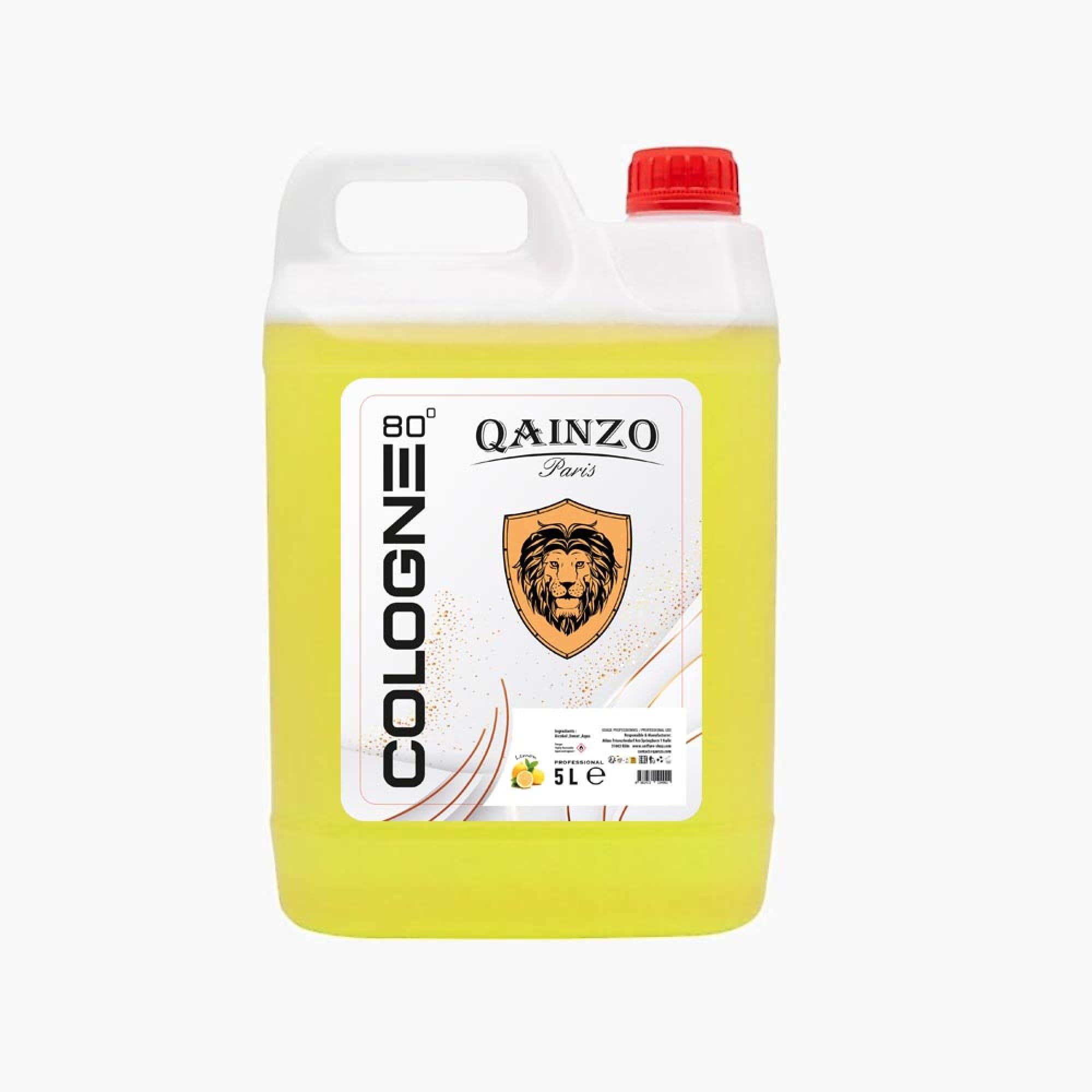 Qainzo Eau de Cologne Citron, Format Professionnel, 5 Litres