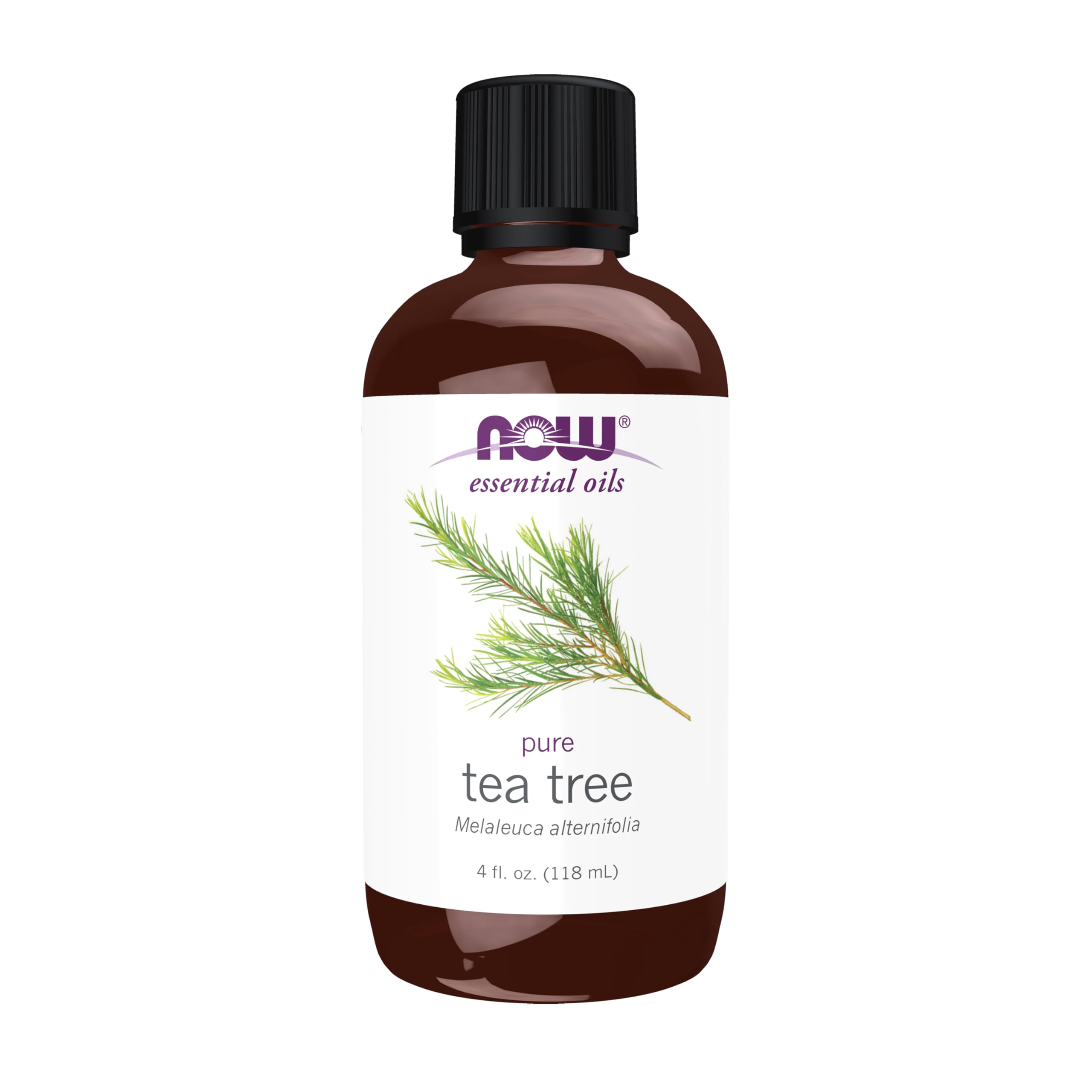 NOW FoodsEssential Oils, Tea Tree Oil, Cleansing Aromatherapy Scent, Steam Distilled, 100% Pure, Vegan, Child Resistant Cap, 4-Ounce
